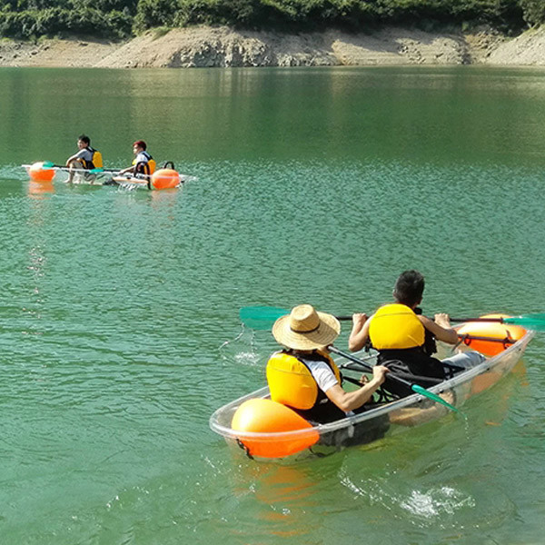 Double Seats PC Ocean Clear Plastic Kayak For Entertaiment Customized Color