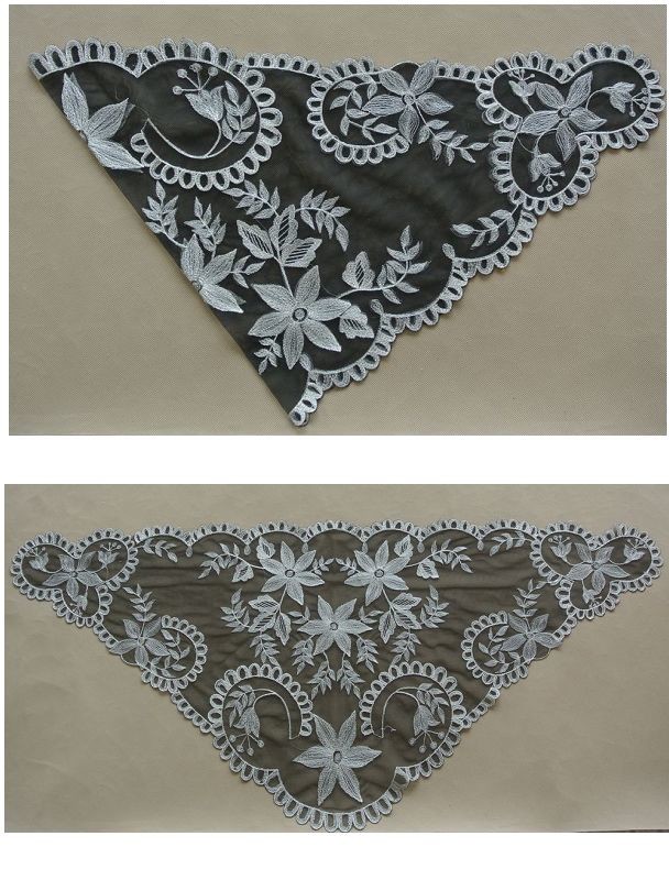 Beautiful Sliver Wire Embroidery on Black Spanish style Mantillas Size 120*60cm