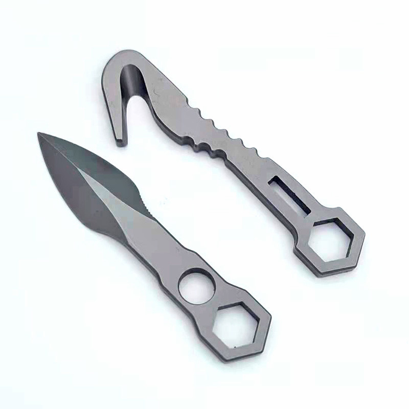Length 18cm Titanium Alloy Diving Knife Anti Corrosion Portable