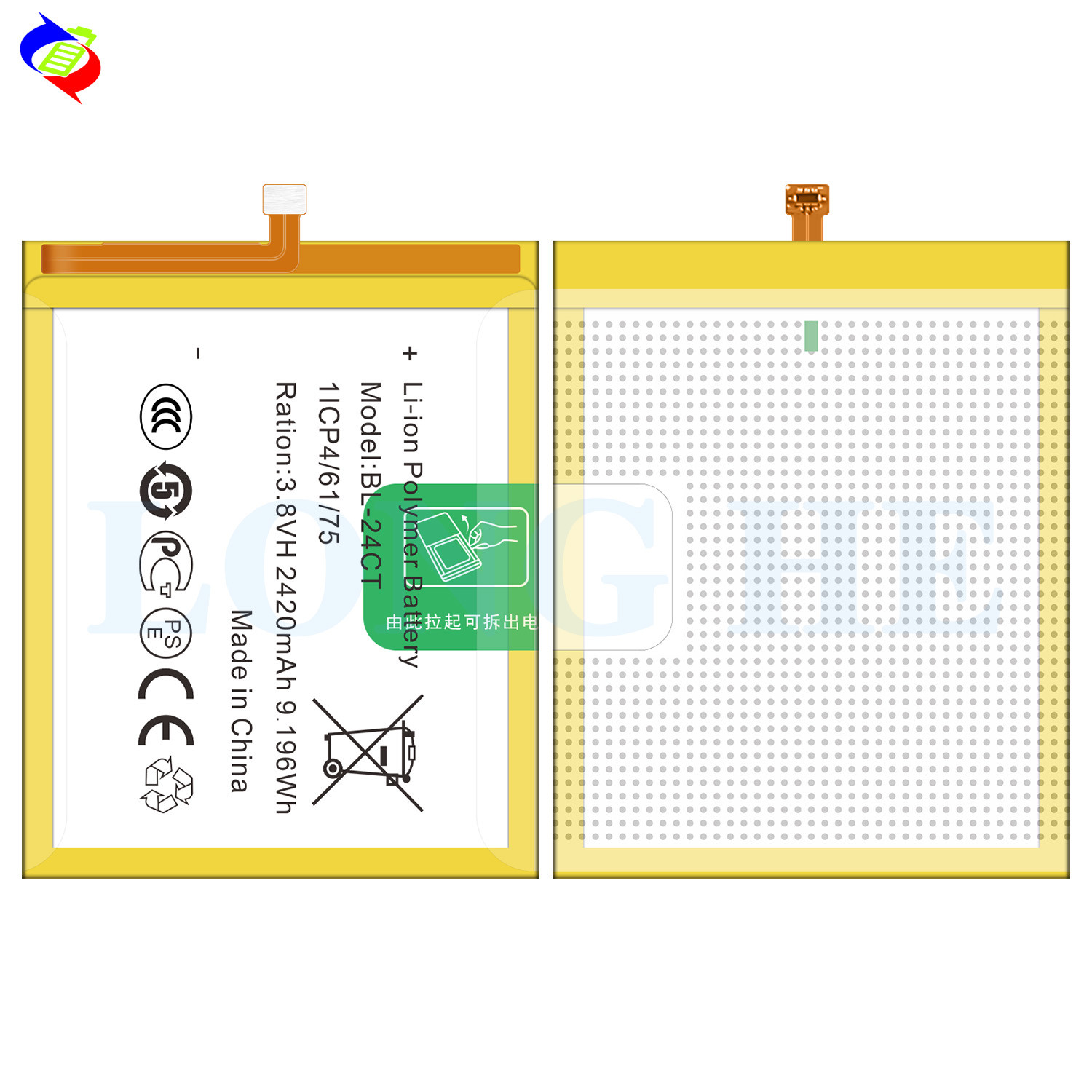 BL-24CT Lithium cell phone rechargeable battery for Tecno Phantom Z mini Z1 mini 3.8V 2420mAh replacement battery