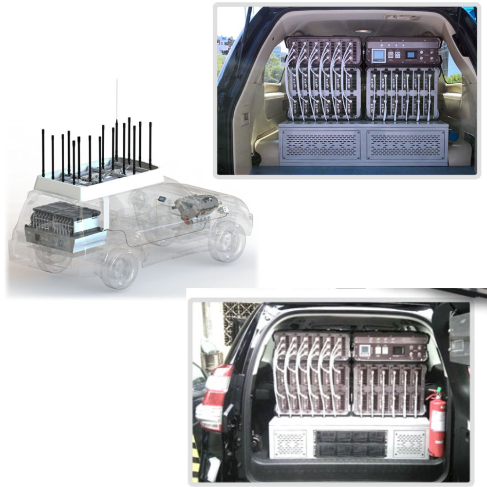 Military And Police Anti Drone RF Amplifier 50MHz-6GHz Vehicle Mounted Mobile Drone Jammer
