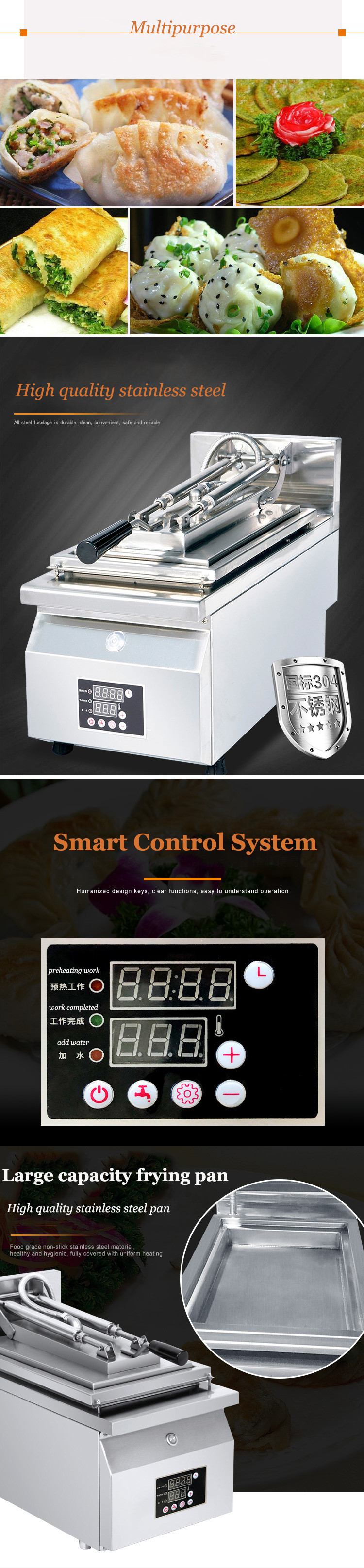 Double Cylinder Fried Dumpling Machine Stainless Steel Industrial Dumpling Manual Fryer Automatic Electric Gyoza Making