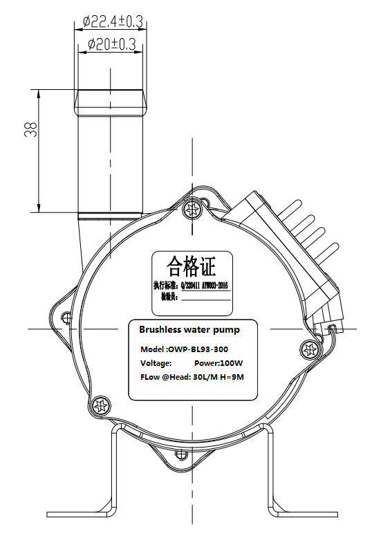 12V/24V OWP-BL93-300 100W BLDC Water Pump With PWM Control And Error Diagnostics colant pump,glycol pump,bldc water pump 6