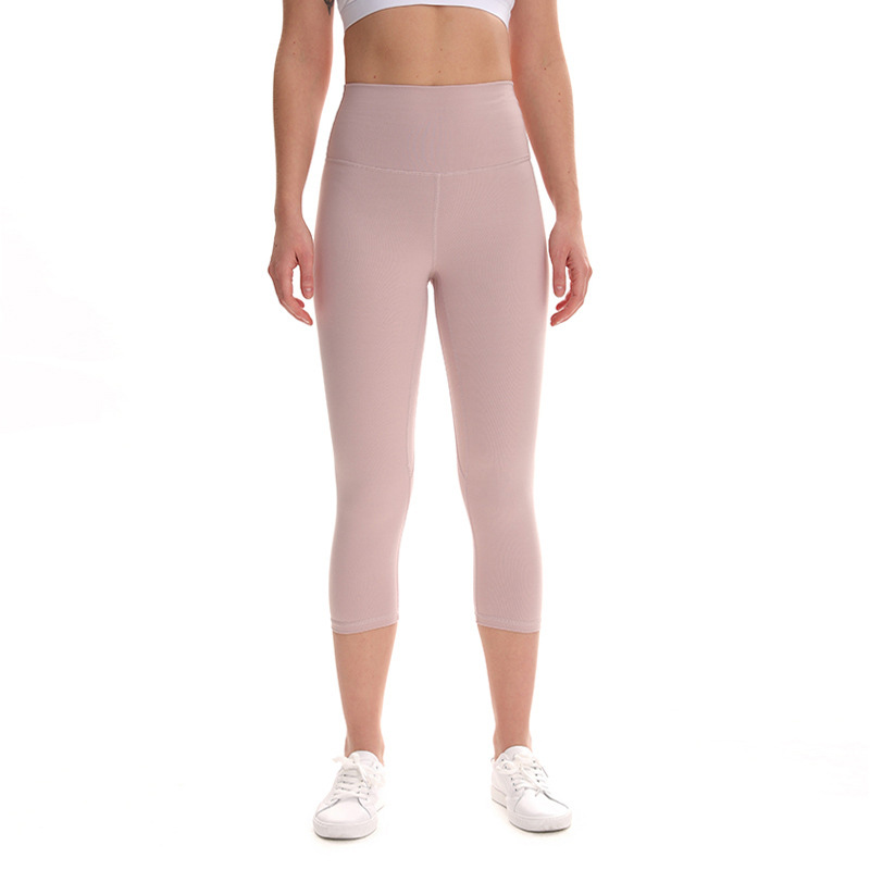 Spandex Polyester Women Gym Leggings Ladies Elasticated Cropped Trousers