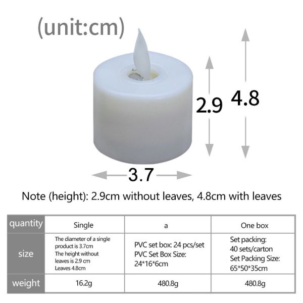 Tea light color variations