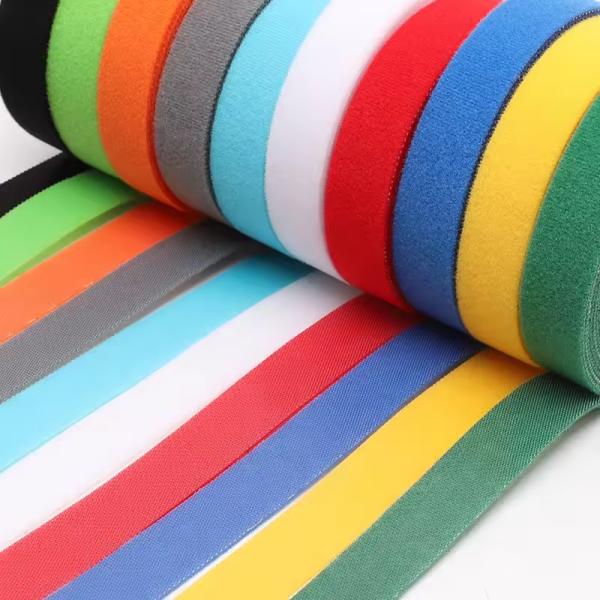 Self Adhesive Hook And Loop Strap Customized Back To Back Cable Tie Colorful