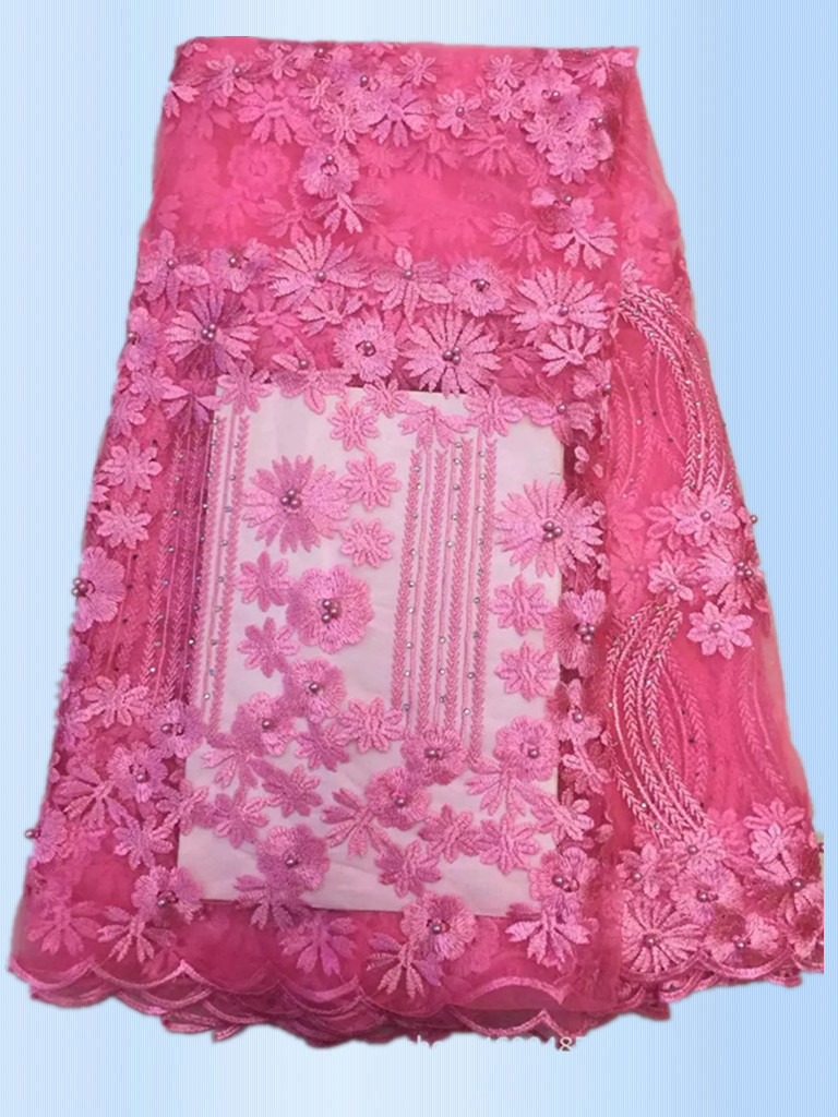 2017 High Quality Lace Tulle Styles 3D Embroidery Laces Fabric With Rhinestone with Different Color