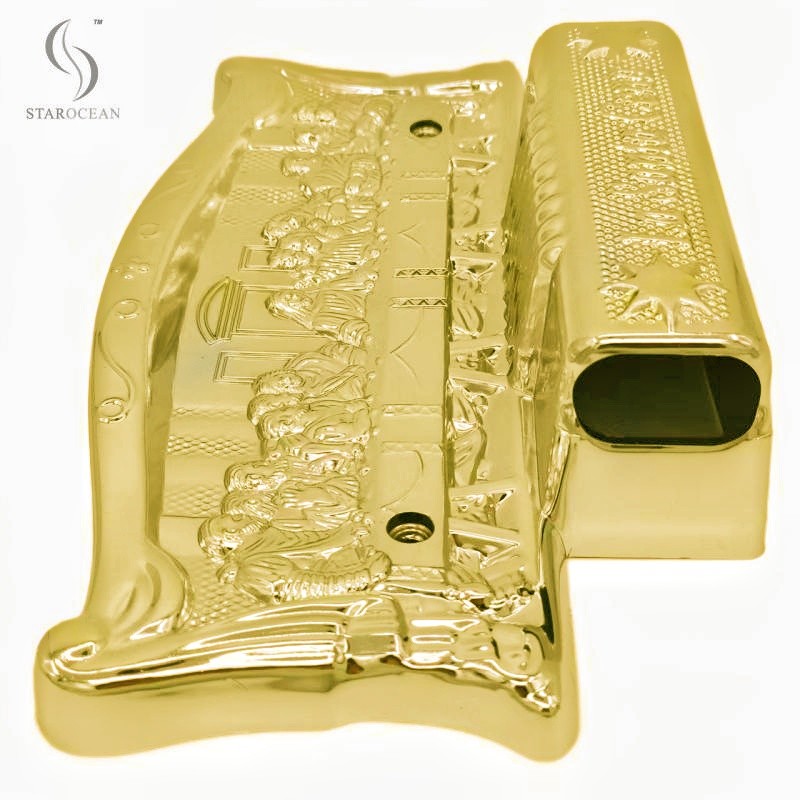 Angel Shape Coffin Corner Last Supper Lug Design Coffin Accessories Gold Plated 19#