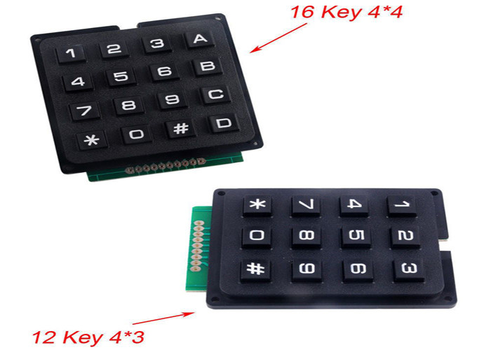 Black Arduino 4x4 Matrix Keyboard Module With 16 Button Design , 6.8*6.6*1.0cm Size