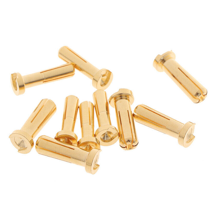 4/5mm Bullet Banana Plug Connector Male Female Gold Plated For RC Battery Part