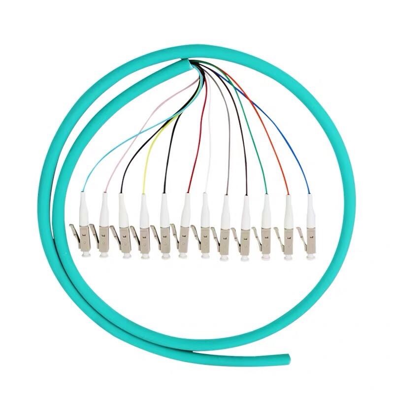 12 Strand 50/125 LC UPC Multimode OM3 Fiber Optic Pigtail