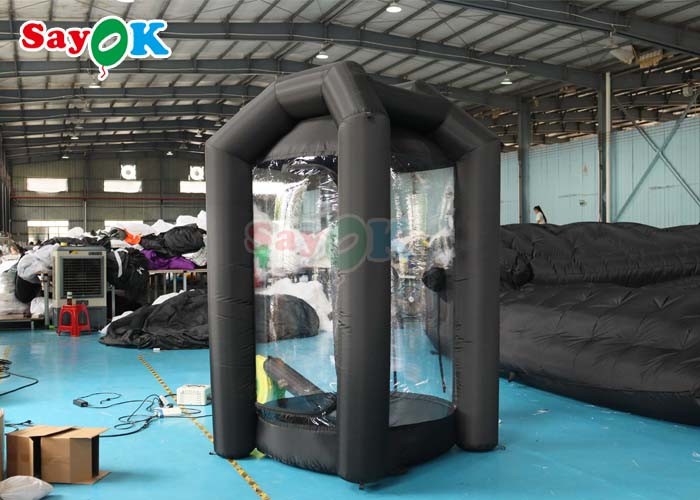 0.44mm PVC Inflatable Cash Cube Booth Black Cash Cube Quick Inflated Machine Money Grab Catch For Promotion Events