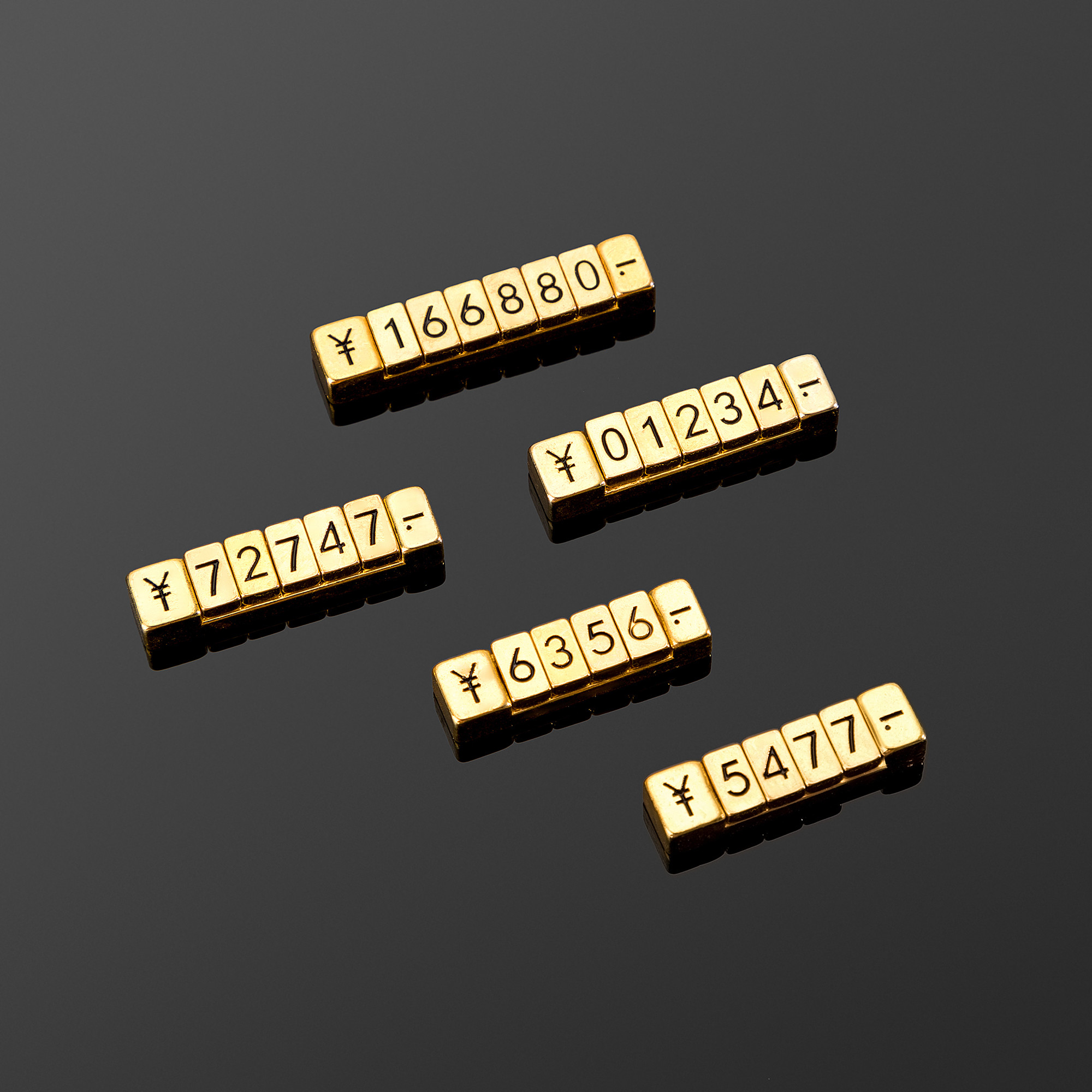 RMB Yuan Sign Glod Price Displays Metal And Magnetic Combined For Jewelry
