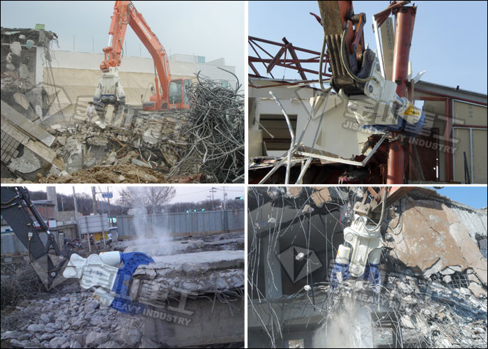 Double Cylinder Excavator Metal Shears 360 Degree Hydraulic Rotation Motor