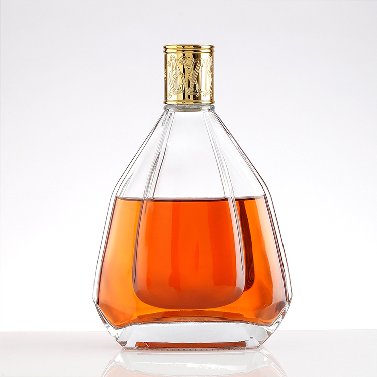Super Flint Glass Brandy Liquor Bottle with Customizable Corks and Base Material