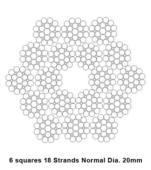 18 Strands Anti twist Galvanized Steel Wire Rope for Transmission Line Stringing 252kN 20mm Diameter