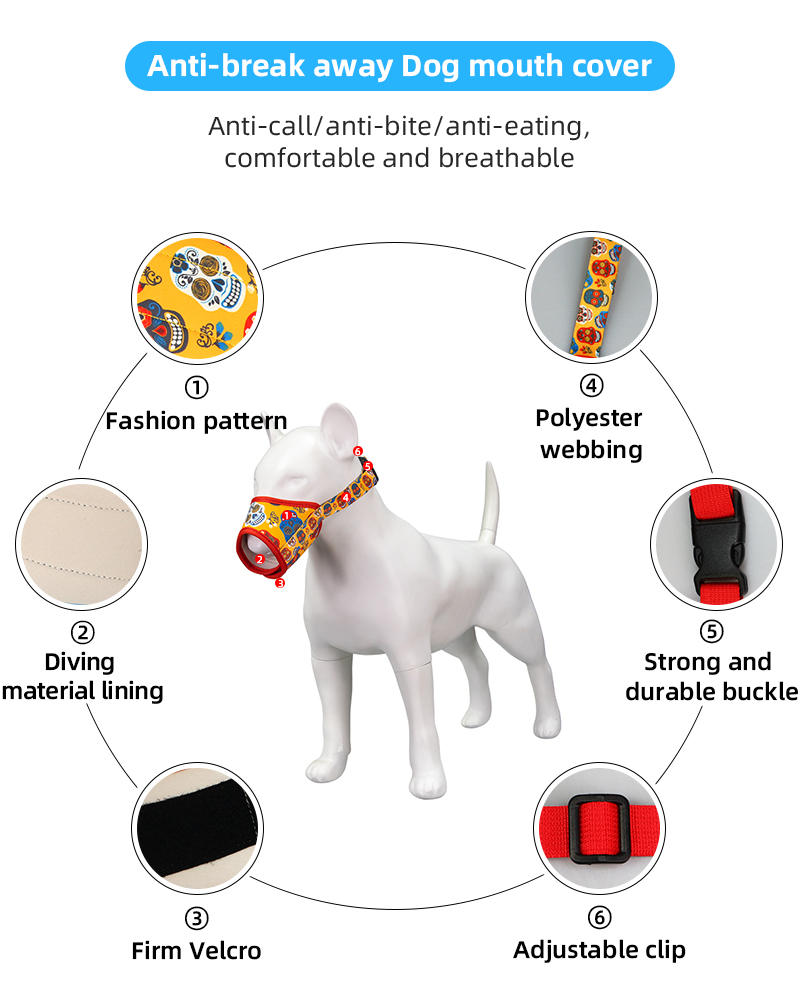 Adjustable Soft Breathable Nylon Mask Safety Dog Mouth Cover Anti Biting Barking Pet Muzzles