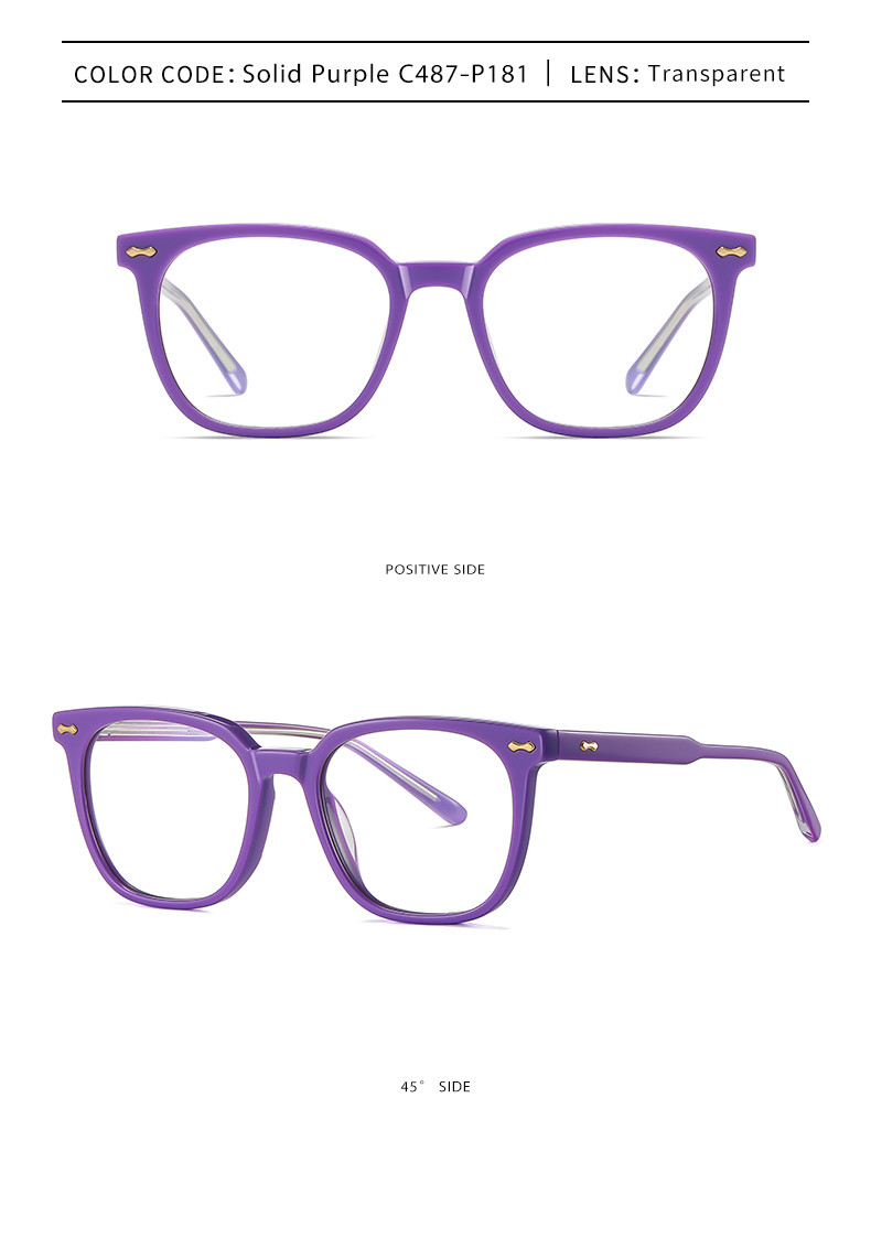 Simple Acetate Frame Glasses OEM , Anti Blue Lights Round Frame Glasses