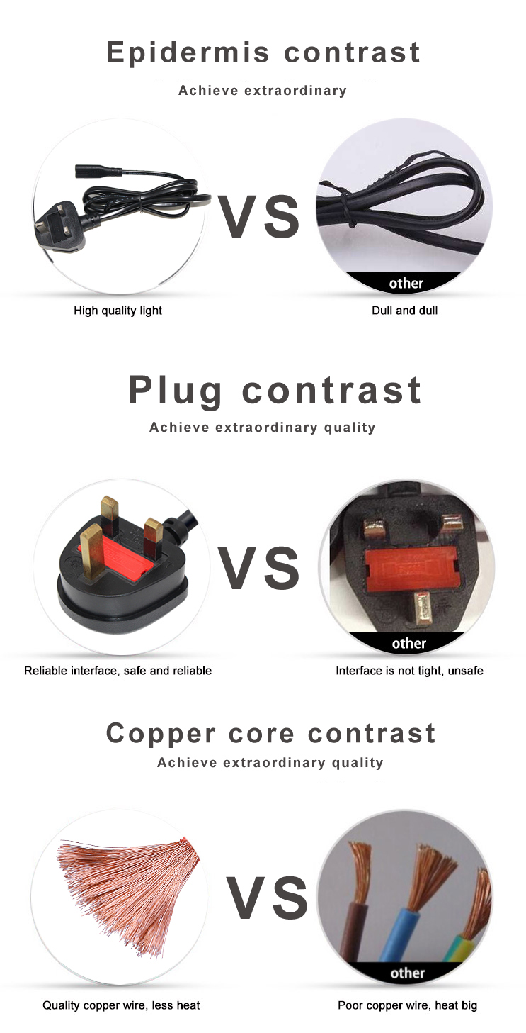 Pure Copper Conductor 1.5m Black Figure 8 Power Cord IEC C7 UK Power Cable
