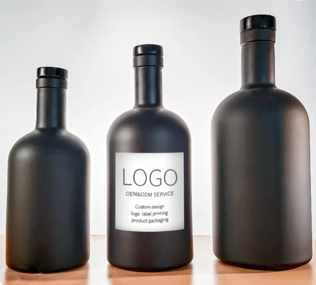Clear Glass Gin Vodka Bottle with Cork 50ml 100ml 200ml 375ml 500ml 750ml 1000ml Custom