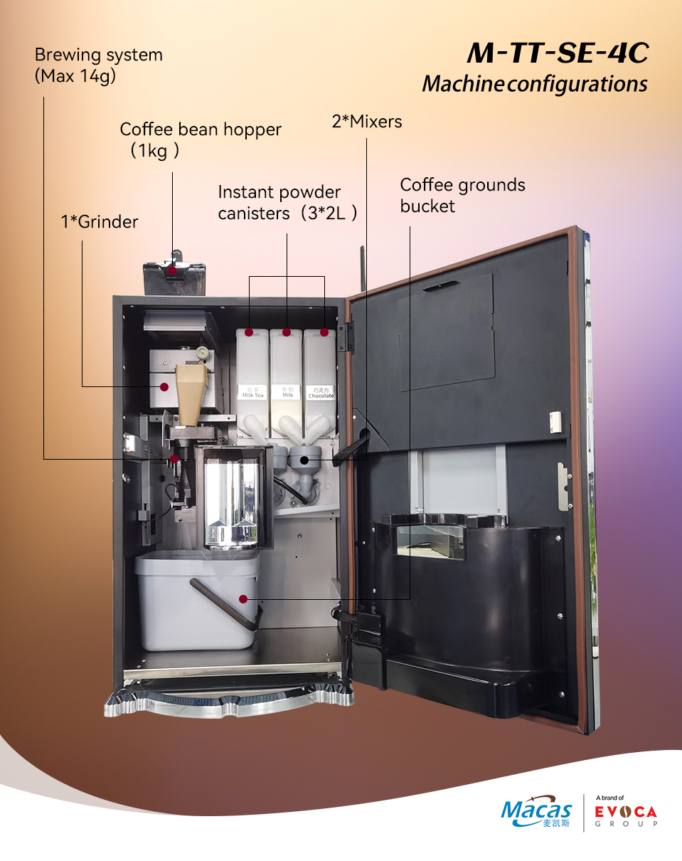 15.6'' Touch Screen Coffee Vending Machine With MDB For Espresso Cappuccino Latte Coffee