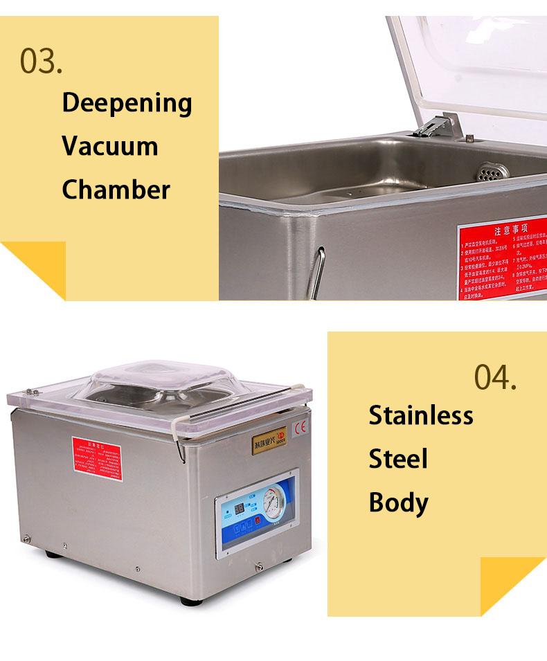 Stable Operation Industrial Food Vacuum Sealer Energy Saving With High Speed