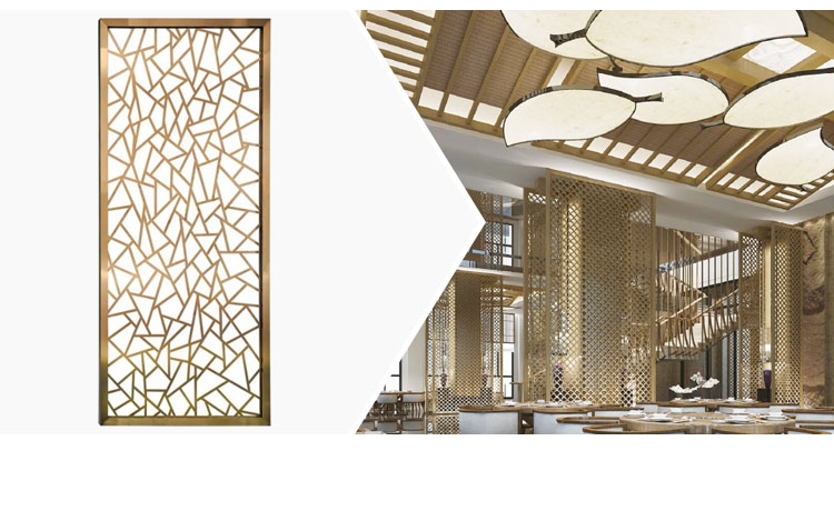 Neoclassical Postmodern Living Room Partition Screen Stainless Steel Decorative