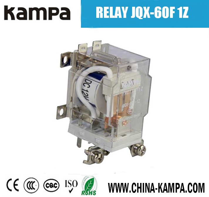JQX-60F 1Z SPDT 60A DC 12V 24V 220V Coil Miniature Electromagnetic High Power Relay