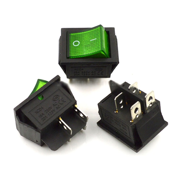 16a On Off Double Pole 4 Pin Rocker Switch With 12v Light