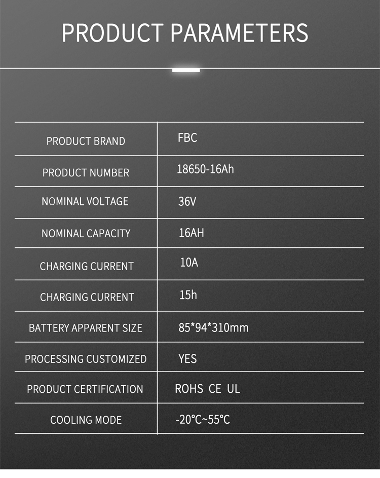 Rechargeable 18650 Lithium Ion Battery 36V 16AH Electric Bicycles Scooters Motorcycle Lithium Battery