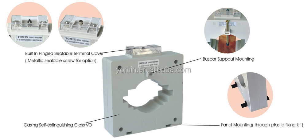 Mini Ring Red Epoxy Resin Current Transformer CT 1/1a