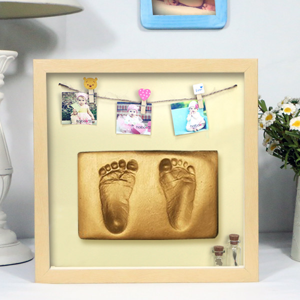 Square Baby Photo Frames , Baby Hand And Footprint Box Photo Frames
