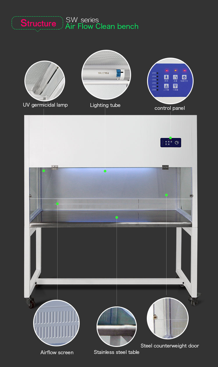 ISO Class 5 Laminar Air Flow Cabinet Vertical Laminar Air Flow Clean Bench For Lab