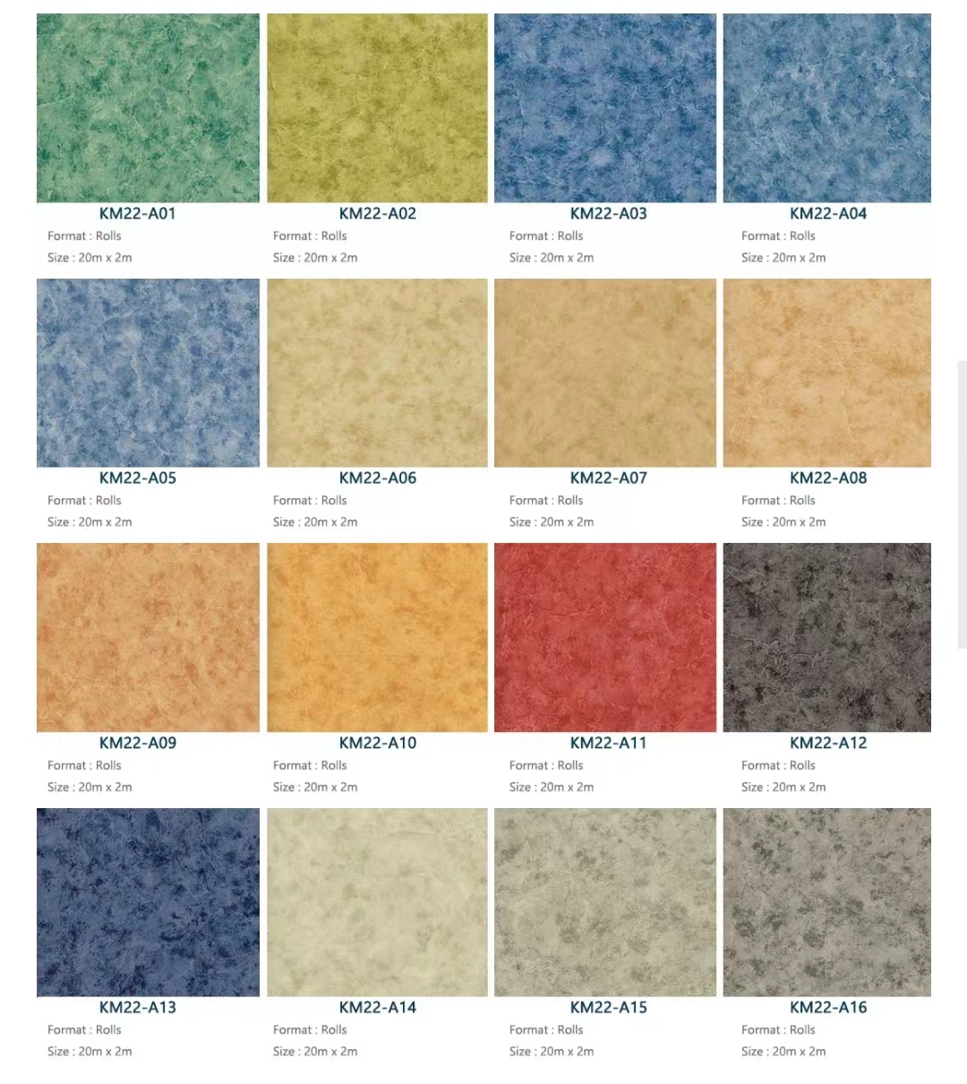 OEM 3mm Thick Heterogeneous Flooring Soundproof Vinyl Floor Mat Roll For Office