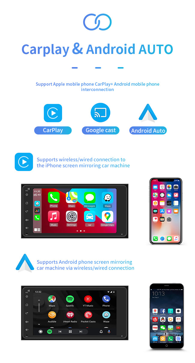 4 Core Car Android GPS Navigation 7 Inch 1080P Screen BT Music Phone For Toyota