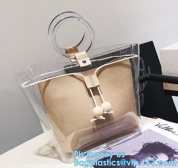 Beauty Flower Color PVC tote shopping bag, PVC Coating 600D Polyester Tote Bag Grocery Bag with Zipper Closing, handle