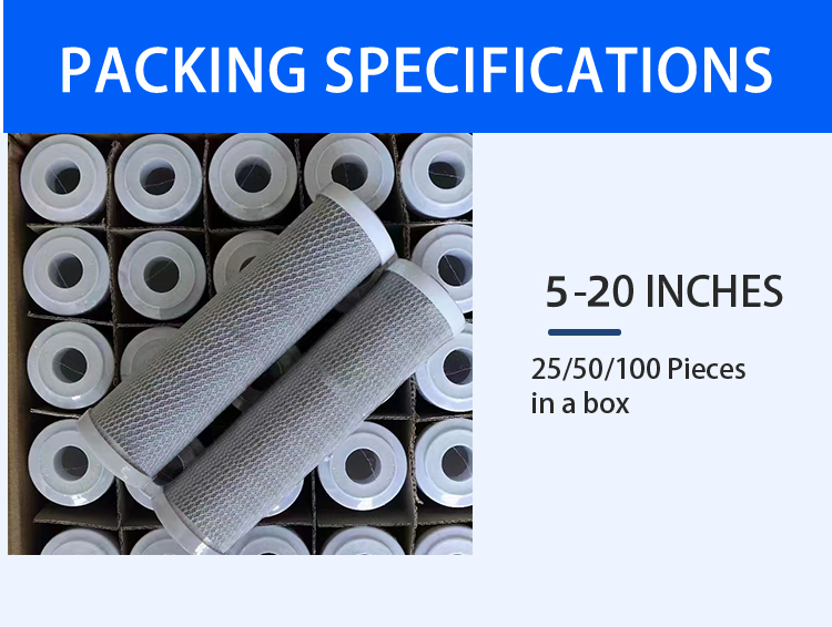 10 20 Inch 5 Micron CTO Activated Coconut Charcoal Compression Carbon Block Water Filter
