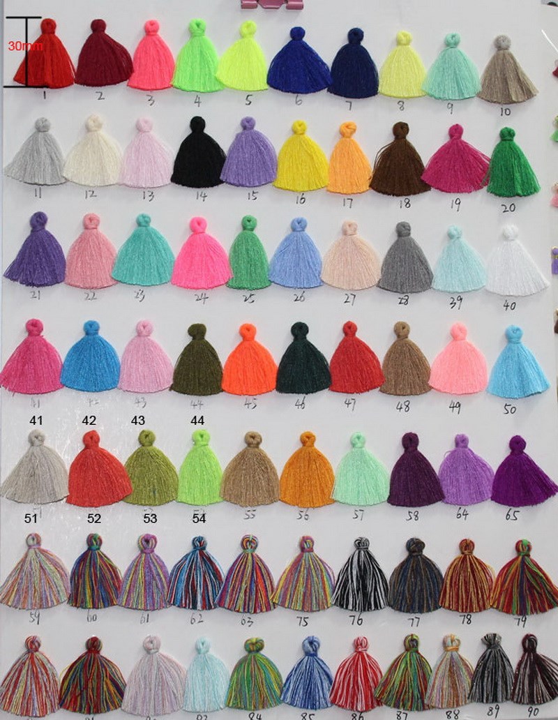 2017 Wholesale Graduation Tassel Fringe In Stock 30mm Cotton Tassel Garland Trim