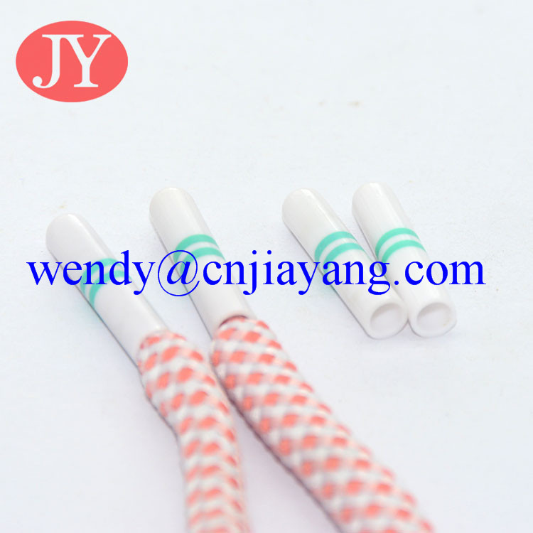 Custom color and Rolling pring logo custom logo plastic aglet for garment hoodies cord