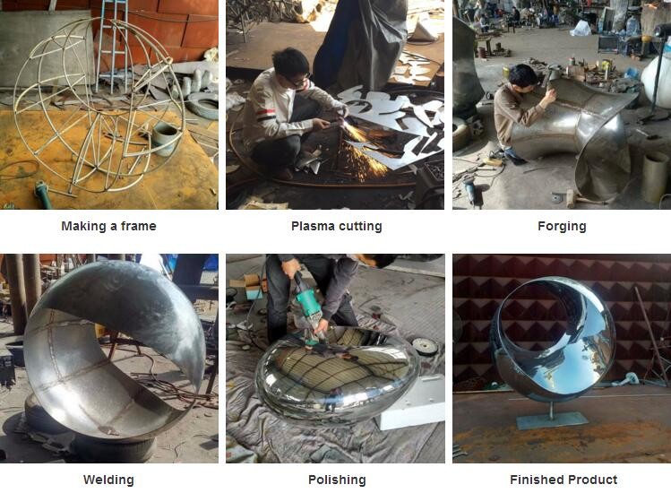 Yard Decoration Modern Stainless Steel Sculpture Art Heart Shape Forging Technique