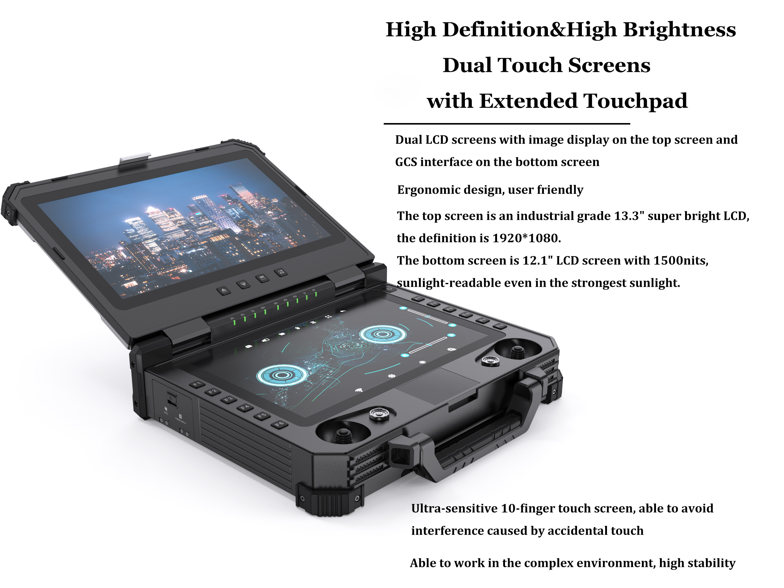 UGV USV Drone Ground Control Station , Ground Control System For Drone 5.98kg