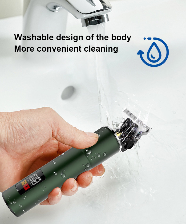 8W Electric Hair Trimmer , 600MAH Men Professional Hair Clippers LCD display