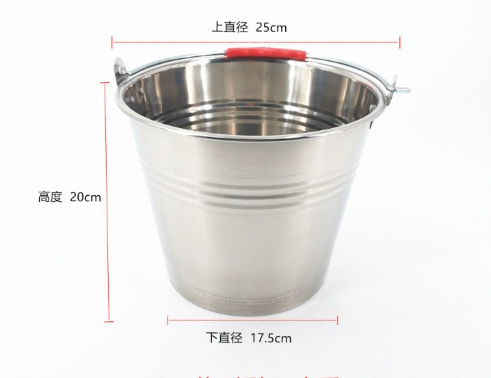 8L Stainless Steel Wine Container Metal Handle Personalized Beer Bucket
