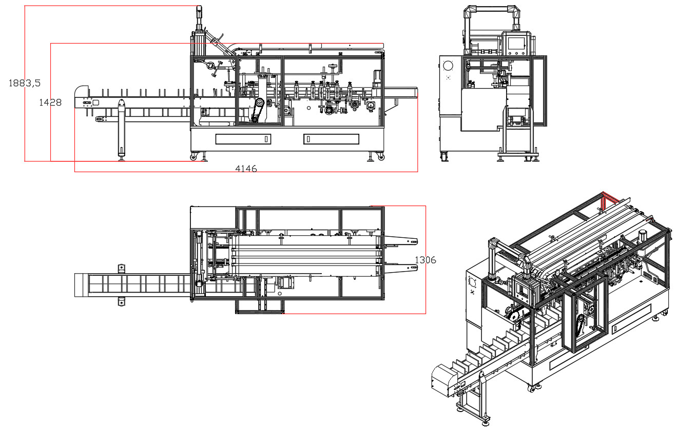 Multifunctional Automatic Box Packing Machine 30-50box/Min for beverage
