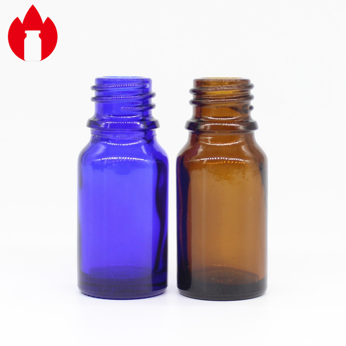 10ml Threaded Blue Essential Oil Glass Bottle With Dropper Cap