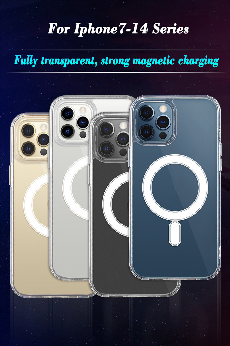 Anti-Yellowing Compatible Magsafe Phone Case Transparent Shockproof For iPhone 16