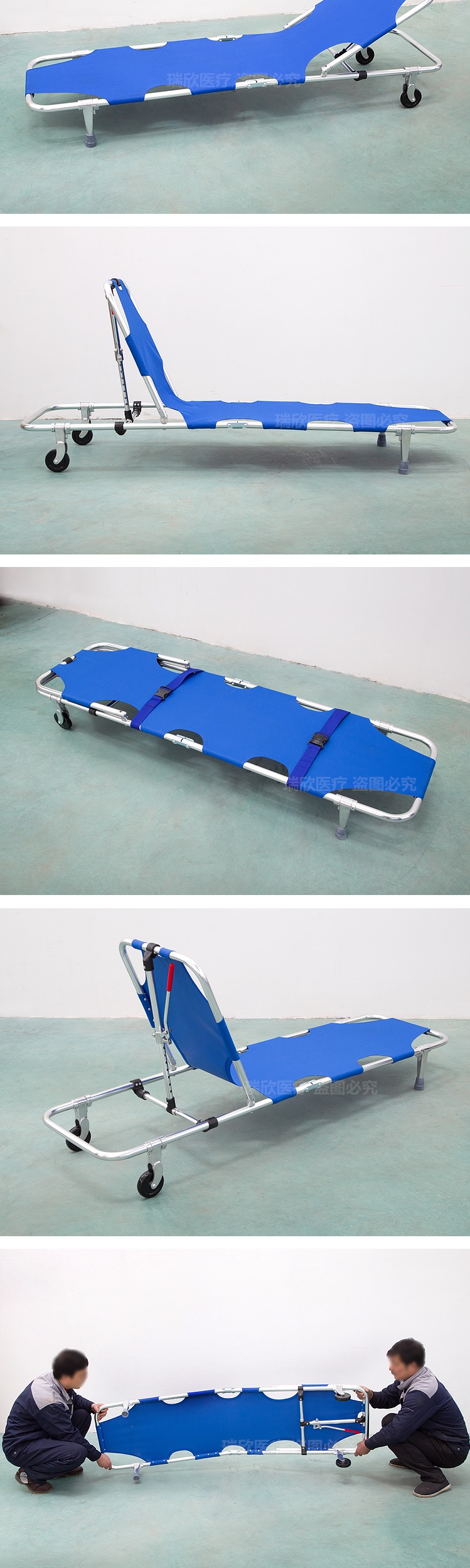 Aluminum Alloy Lightweight Foldable Stretcher CE Standard Folding Medical Stretcher