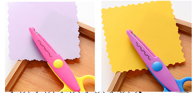Kids Toddler DIY Safe Small Scissors Safe Plastic Stainless Steel with Decoration Edge Colorful Hobbies DIY Material