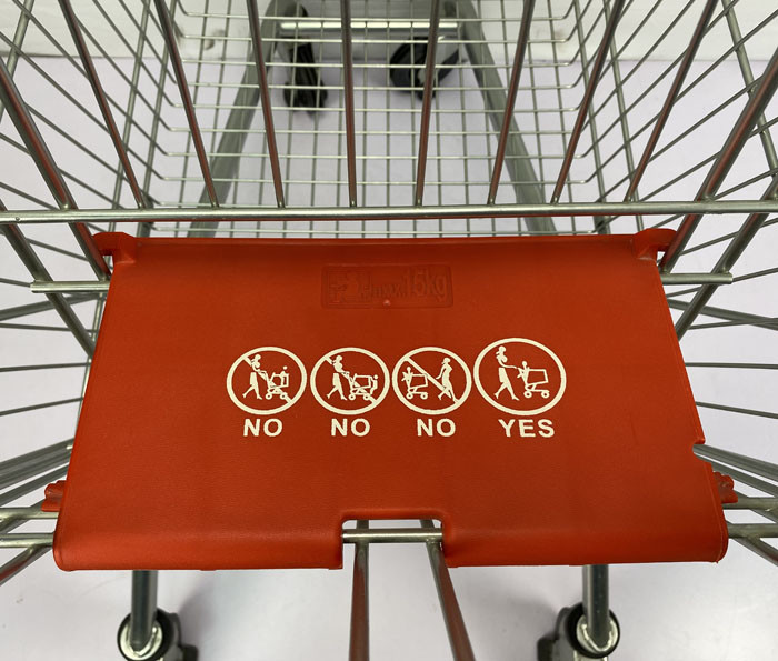 125L European Metal Shopping Trolley Supermarket Shopping Basket Trolley OEM ODM