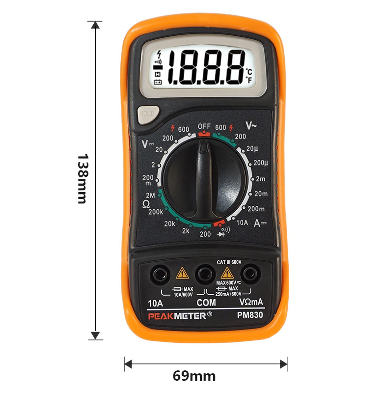 Manual Range Handheld Digital Multimeter Overload Protection High Reliability And Safety